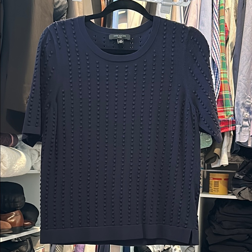 Navy Textured Top